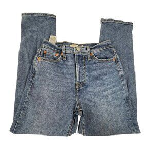 Levis Wedgie Straight Jeans Sz 26 Womens Blue Button Fly Cotton Stretchy